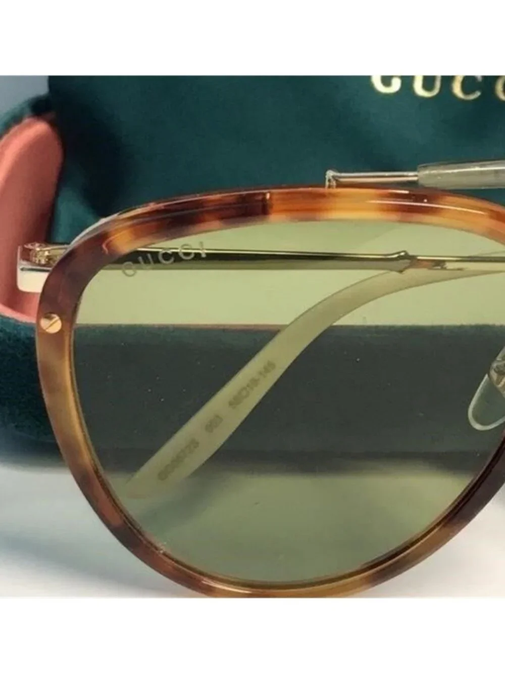 New ✨ Authentic Gucci GG0672S 003 Havana Aviator Sunglasses ✨